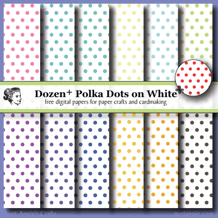 Polka Dot on White digital papers