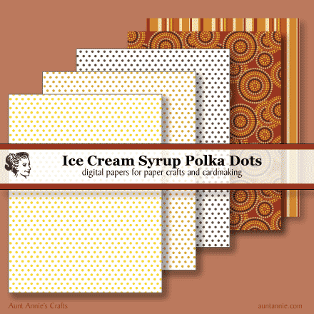 Ice Cream Syrup Polka Dots on White digital papers