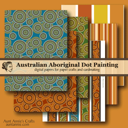 Australian aboriginal dot painting digital paper collection
