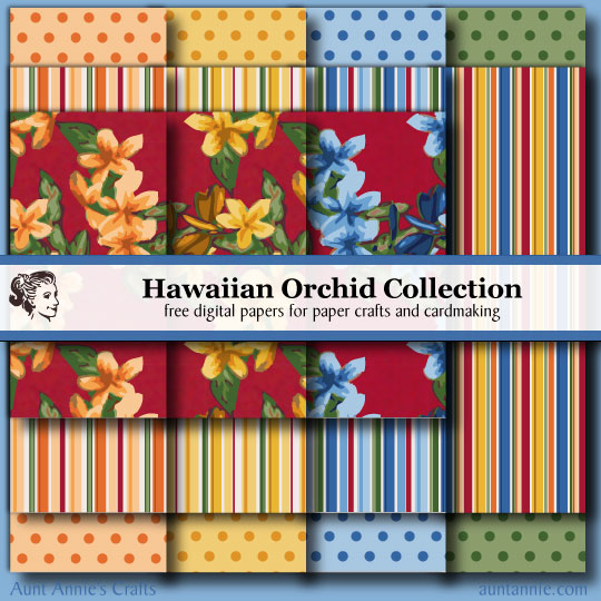 Hawaiian Orchid Collection digital paper downloads