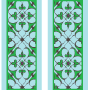 Arabic design digital paper ribbon, blue-green