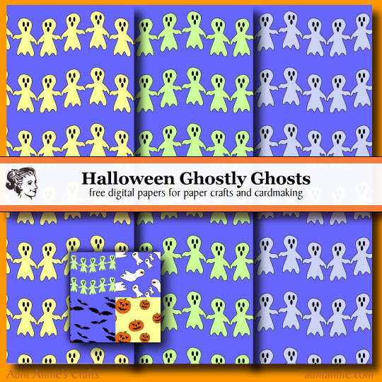 Halloween Ghostly Ghosts digital paper downloads