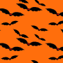 Digital paper: Bats on orange background