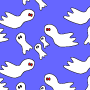Digital paper: Ghosts on blue background