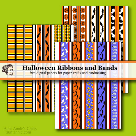 Halloween Ribbons and Bands digital paper downloads