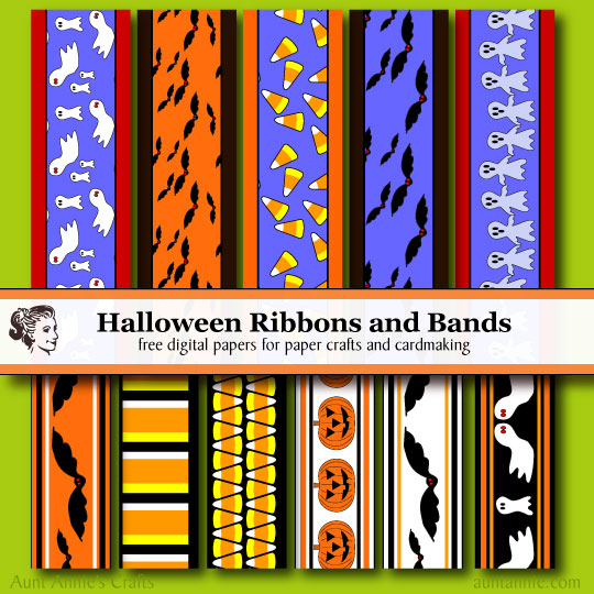Halloween Ribbons and Bands digital paper downloads
