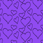 Digital Paper: Pen 'n Ink Hearts on Dark Lavender
