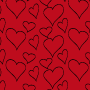 Digital Paper: Pen 'n Ink Heart on red background