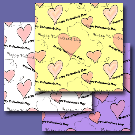 Transparent hearts digital papers