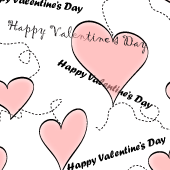 Digital paper: Valentine's Hearts on White