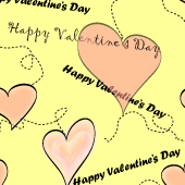 Digital paper: Valentine's Hearts on Yellow
