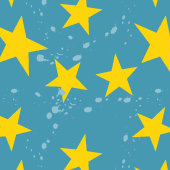 Digital paper: Yellow Stars on Blue-green