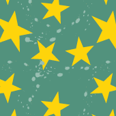 Digital paper: Yellow Stars on Green