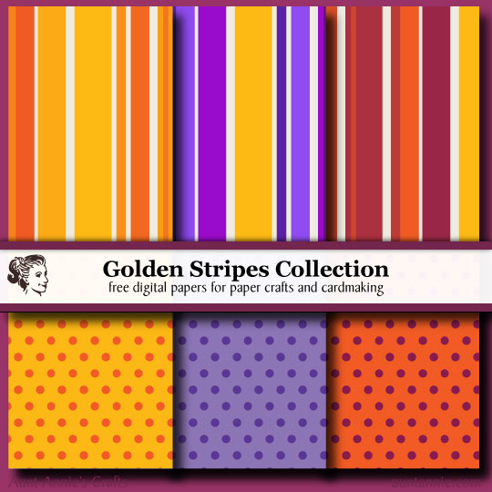 Golden Stripes and Dots digital paper downloads