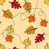 Digital paper: Fall Leaves on Cream