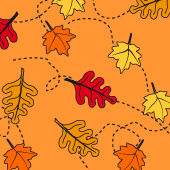 ePaper: Fall Leaves on Orange