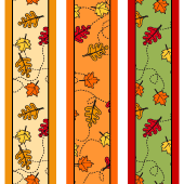 Digital Paper: Fall Leaves Ribbons