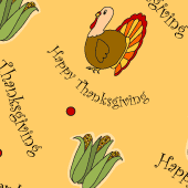ePaper: Happy Thanksgiving on yellow background