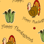 Digital paper: Happy Thanksgiving on yellow background