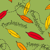 Digital paper: Turkey feathers on green with Happy Thanksgiving