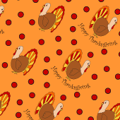 ePaper: Thanksgiving Turkeys on orange background