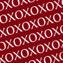 Digital paper: XO Repeat Hugs and Kisses Red