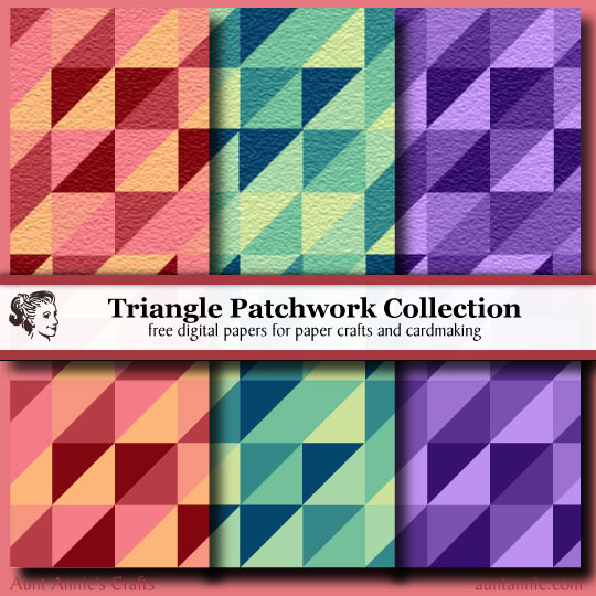 Triangle Patchwork digital paper collection