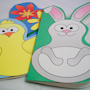 Fun Shaped Cards for Easter and spring - chick, bunny and flowers
