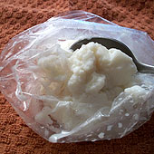 Vanilla ice cream made in a bag