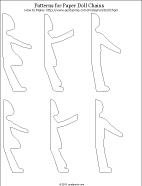 Printable pattern for paper doll chains