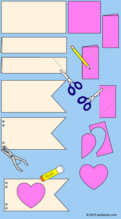 Illustration for making the Valentine flag banner