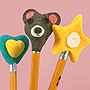 Pencil toppers made using homemade modeling dough