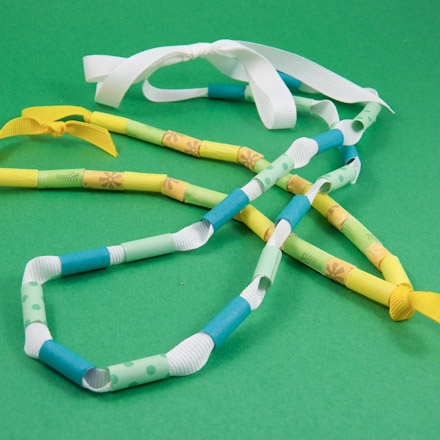 Drinking straw bead necklaces