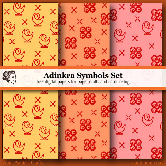 Adinkra Symbols digital paper downloads