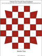 Printable pattern for French Board Solitaire game board's marble tiles