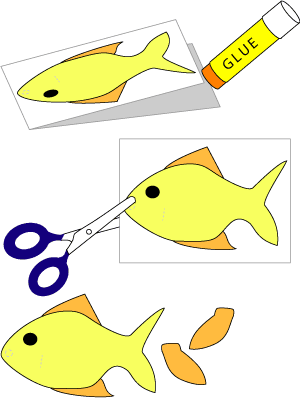 Cut out fish and fins