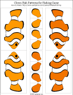 Printable clown fish pattern for Fishing Game