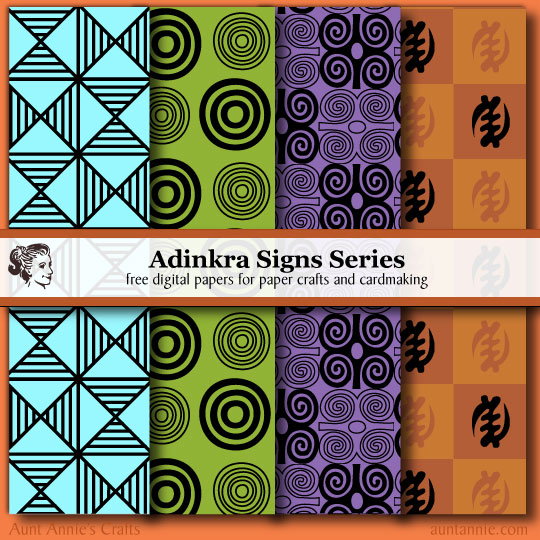 Adinkra Signs digital paper downloads