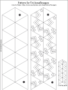 Printable pattern for tri-hexaflexagon - black and white