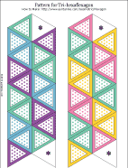Printable pattern for tri-hexaflexagon with triangles and dots