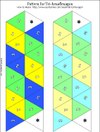 Printable pattern fortri-hexaflexagon with numbers