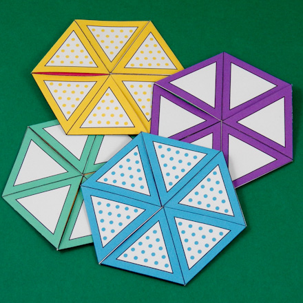 Tri-hexaflexagons with triangles and dots