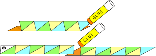 Fold in half and glue, glue two pieces together
