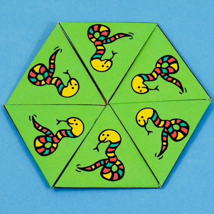 Hexa-hexaflexagon with Chinese zodiac symbols