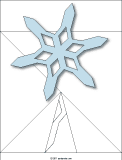 Large snowflake pattern with fold lines and cutting lines
