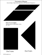 Printable tangram puzzle worksheets - geometric shapes