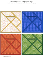 Printable pattern for tangram puzzles with Chinese designs