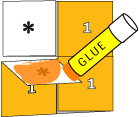 Glue the flexagon glue tabs together
