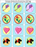 Printable sticker sheet with a Valentine's Day theme