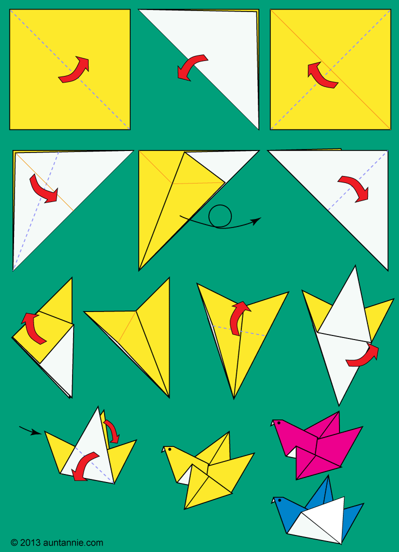 Paper Craft Bird Step By Step